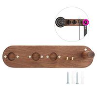 ZJchao Wall Mount Hair Dryer Holder,Hair Blower Hanging Rack Made of Black Walnut Wood Ultra-Strong Magnet for Bathroom and Hair Salon