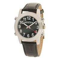 Reizen Talking Watch - Black Face - Leather Band - English