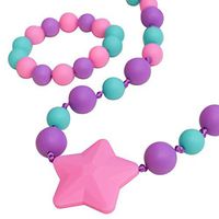 Munchables Sensory Necklace & Bracelet Set (Purple/Aqua Pink)
