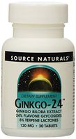 Source Naturals Ginkgo-24 - Ginkgo Biloba Extract 120 mg Supports Mental Acuity - 30 Tablets