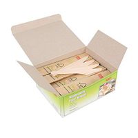Gmark Disposable Wooden Knife Paper Wrapped | Pack of 100-6.5" Knives | 100% All-Natural, Eco-Friendly, Biodegradable, and Compostable 100 ct Individually Wrapped in Box GM1025