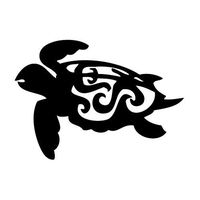 Leon Online Box Sea Turtle Swim - Animal Decal [12cm Black] Vinyl Sticker for Car, Bike, iPad, Laptop, MacBook, Helmet