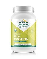 Organic Yellow Pea Protein Powder by balanced greens RAW Vegan Paleo Plant Protein, 20 G per Serving, 27 Servings, Unflavored