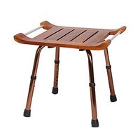 JCWANGDEFU Teak bath and Shower Stool Chiar Bathtub Bathroom Seat Bench, Height Adjustable