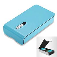 Multi-Functional USB Charged UV Light Disinfection Sterilization Cleaning Box for Phone/Glasses/Jewelry(Baby Blue)