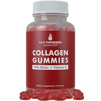 Collagen Gummies for Hair Growth - Best Tasting Collagen Gummy Bear for Faster Hair Growth by Hair Thickness Maximizer. Hydrolyzed Collagen + Hair Thickening Biotin and Vitamin C for Women and Men