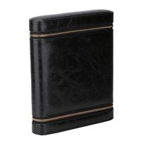 mootea 6 Holes Artificial Leather Cigar Box Cedar Wood Humidor Container with Zippers