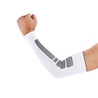 VGEBY 1 Pair Outdoor Sports Arm Supports Sleeves Breathable UV Portection Elbow Warmers for Cycling, Baseball, Running (Color : White, Size : M)