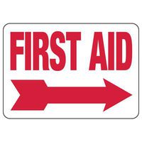 SN-10Hx14W-VAD-PLY-FIRST AID W/Arrow RIG10" H x 14" W Vinyl Not Laminated