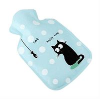 Mini Lovely Children's Hot Water Bottle/Hand Warmer, Cartoon Cat Blue, S 100 ML