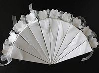 KMALL 50PCS White Ice Cream Cone Shape with Ribbon Wedding Gift Box Wedding Party Favor Candy Boxes Christmas Birth Baptism Degree Party