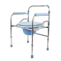Wheelchair Medical Equipment Elderly Potty Chair Pregnant Women Stainless Steel Commode Chair Folding Adjustable Toilet Seat Walker Assist Devices