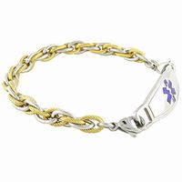 Women's Medical Alert ID Bracelet Custom Engraving Included - Purple - Pegasus, 7.75"