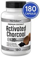 Horbaach Activated Charcoal 180 Capsules | from Coconut Shells | Non-GMO and Gluten Free Pills | Helps Bloating and Digestion