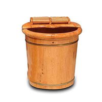 Foot Tub, Cypress Wood Household Foot Bath Barrel, with lid Foot Spa Wooden Tub, Solid Wood Foot Bath, can Massage
