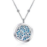 CF100 Diffuser Necklaces Aromatherapy Necklaces 316L Stainless Steel Essential Oils Diffuser Necklaces with Chain+Pads for Women Men Goys Girls (Family Flower of Life 30mm)