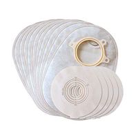 Ostomy Bags with for Colostomy Ileostomy Stoma Care, Two-Piece System,Cut-to-fit(Max Cut 57mm),10pcs Bags+5pcs Barrier