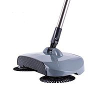 Moligh doll Stainless Steel Sweeping Machine Push Type Hand Push Broom Dustpan Handle Household Cleaning Package Hand Push Sweeper Mop Gray