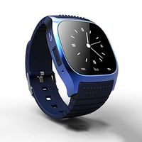 New M26 Bluetooth Smart Wrist Watch Phone Suitable for Android Phones(Full functions),For Iphone(Partial functions) (Black) (Blue)