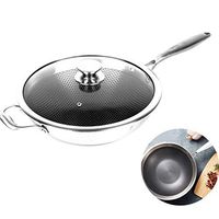 304 Multi-Function Stainless Steel Healthy Smokeless Wok, Non-Stick, Non-Toxic, Healthy, Wear-Resistant, Easy To Use And Clean, Suitable for Family
