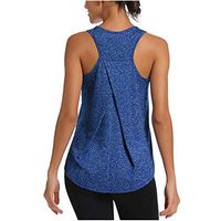 Aniywn Yoga Tank Tops for Women Running Vests Summer Gym Workout Loose Racerback Sleeveless Shirts Blue