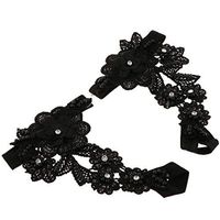 Girl Destination Wedding Barefoot Sandals Black Anklets Wedding Prom