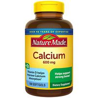Nature Made Calcium 600 mg Softgels with Vitamin D, 100 Count for Bone Health† (Packaging May Vary)