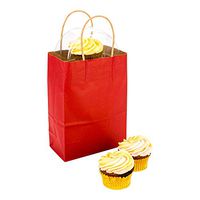 Saving Nature Red Paper Large Shopping Bag - 16" x 9 3/4" x 17 1/4" - 100 count box - Restaurantware
