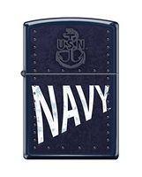 Zippo US Navy Logo and Anchor Navy Matte Pocket Lighter