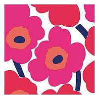 Ideal Home Range 20-Count 3-Ply Paper Lunch Napkins, Red Unikko