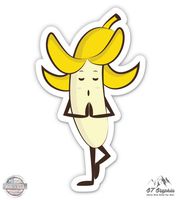 GT Graphics Banana Yoga Cute - 3" Vinyl Sticker - For Car Laptop I-Pad Phone Helmet Hard Hat - Waterproof Decal