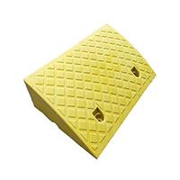 High-Density Plastic Ramp, Portable Non-Slip Pressure-Resistant Triangular Pad, Home Threshold Ramp Mall Garage Wheelchair Ramp (Size: 50 33 17cm) (Color : Yellow)