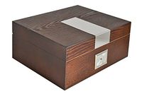 La Madera Cubana Humidor Cedar and Ash Tree Cigar Humidor with Humidifier & Hygrometer Cigars Box Set, Durable & Elegant Wood Design, Functional High-End Interior Perfect for 30-50 Cigars
