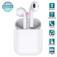 Wireless Earbuds 5.0 Bluetooth Headphones IPX5 Built-in Mic in-Ear Earphones with 650mAh Portable Charging Case Pop-ups Auto Pairing for Apple Airpods Android/iPhone White