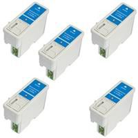 Amsahr 0T036 Remanufactured Replacement Epson Ink Cartridges for Printers/Faxes with 5 Black Cartridges Ink