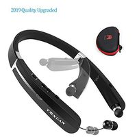 Bluetooth Headphones, YMXuan Wireless Sports Headset Neckband with Foldable and Retractable,Deep Bass Sound, Noise Cancelling Waterproof for Running, 15 Hours Playtime for PC Cellphone