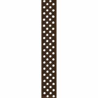 Offray, Brown & White Grosgrain Confetti Dot Craft Ribbon, 5/8-Inch x 9-Feet