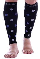 Doc Miller Calf Compression Sleeve - Polka Dots 1 Pair 20-30mmHg Support Running Recovery Shin Splints Varicose Veins (BlackVioWht, X-Large)