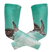 LEVEIS Colorful Coral Reef Sea Turtle Fish Arm Sleeves UV Protection for Men Women Sunblock Protective Gloves Running Golf Cycling Driving Long Arm Cover 1 Pair