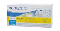 Natracare Organic All Cotton Tampons, Super with Applicator, 16 Count boxes (Pack of 12)