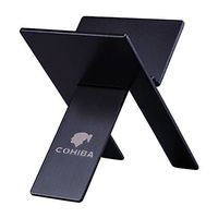 CIGARLOONG Cigar Ashtray Stand Stainless Steel Cigar Accessories（Color：Black）