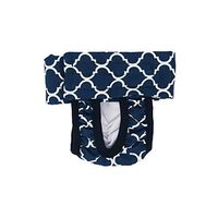 Barkertime Cat Diaper Made in USA - White Quatrefoil on Blue Washable Cat Diaper Pull-up, M for Spraying Cat, Piddling Cat, Incontinent Cat - Allows for Defecating Outside