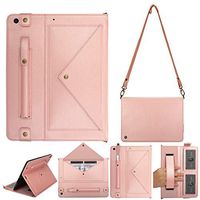 Handbag Case for iPad 10.2 7th Generation, MeiLiio PU Leather Envelope Wallet Case w/Card Slot Pocket/Hand Strap/Buckle Closure Shoulder Bag Protective Stand Case Cover for iPad 10.2 2019 (Rose Gold)