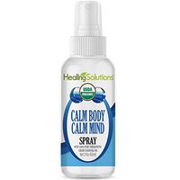 Organic Calm Body, Calm Mind Blend Spray – Water Infused with Calm Body, Calm Mind Blend Essential Oil – Certified USDA Organic - 2oz Bottle by Healing Solutions