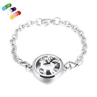 constantlife Sturdy 316L Stainless Steel Chain Bracelet Essential Oil Diffuser Lockets Fragrancy Jewelry (4 Elk)