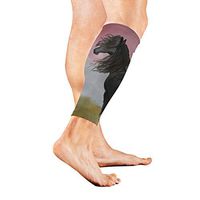 Calf Guard Sleeves Black Horse Meadow Sports Calves Guards Sleeves for Running, Basketball, Baseball, Football