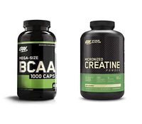 OPTIMUM NUTRITION Instantized BCAA Capsules, Keto Friendly Branched Chain Essential Amino Acids with Micronized Creatine Monohydrate Powder, Unflavored, Bundle