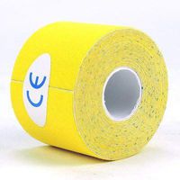 Kinesiology Tape 2Size Kinesiology Tape Athletic Tape Sport Recovery Tape Strapping Gym Fitness Tennis Running Knee Muscle Protector Scissor (Yellow, 2.5cm x 5m)