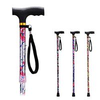 Folding Walking Canes for Women Cane/Elderly Men Lightweight Aluminum Collapsible Cane Adjustable Walking Stick with Ergonomic Handle and Wrist Strap (Pink)