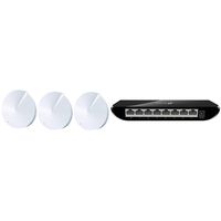 TP-Link Deco Whole Home Mesh WiFi System (M5) & 8 Port Gigabit Ethernet Network Switch | Ethernet Splitter | Plug-and-Play | Traffic Optimization | Unmanaged (TL-SG1008D)